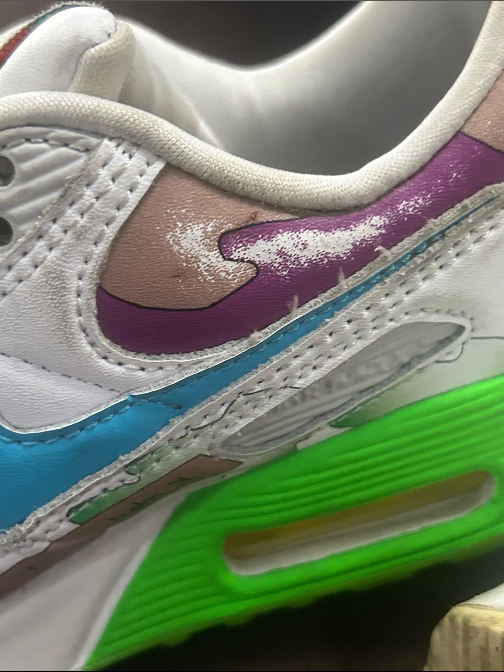 Nike Air Max Earthday everyday Sneakers iWhite with Blue, GreenYellow & Purple - Picture 5 of 7